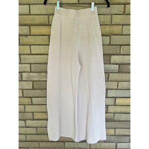 Sincerely Jules Beige Cotton Woven Knit Wide Leg Cropped Pants Size XS